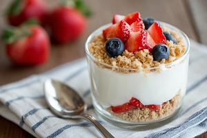 Fresh yogurt breakfast with berries, a Food & Drink Photo by MistyDay
