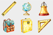 Watercolo Cute School Clipart, a Seasonal Illustration by Design Market (Thumbnail 5 of 5)