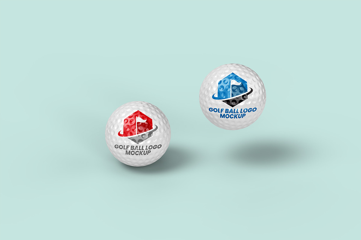 Golf Ball Logo Mockup - 6 views, a Merchandise Mockup by Illusiongraphic (Photo 4 of 14)