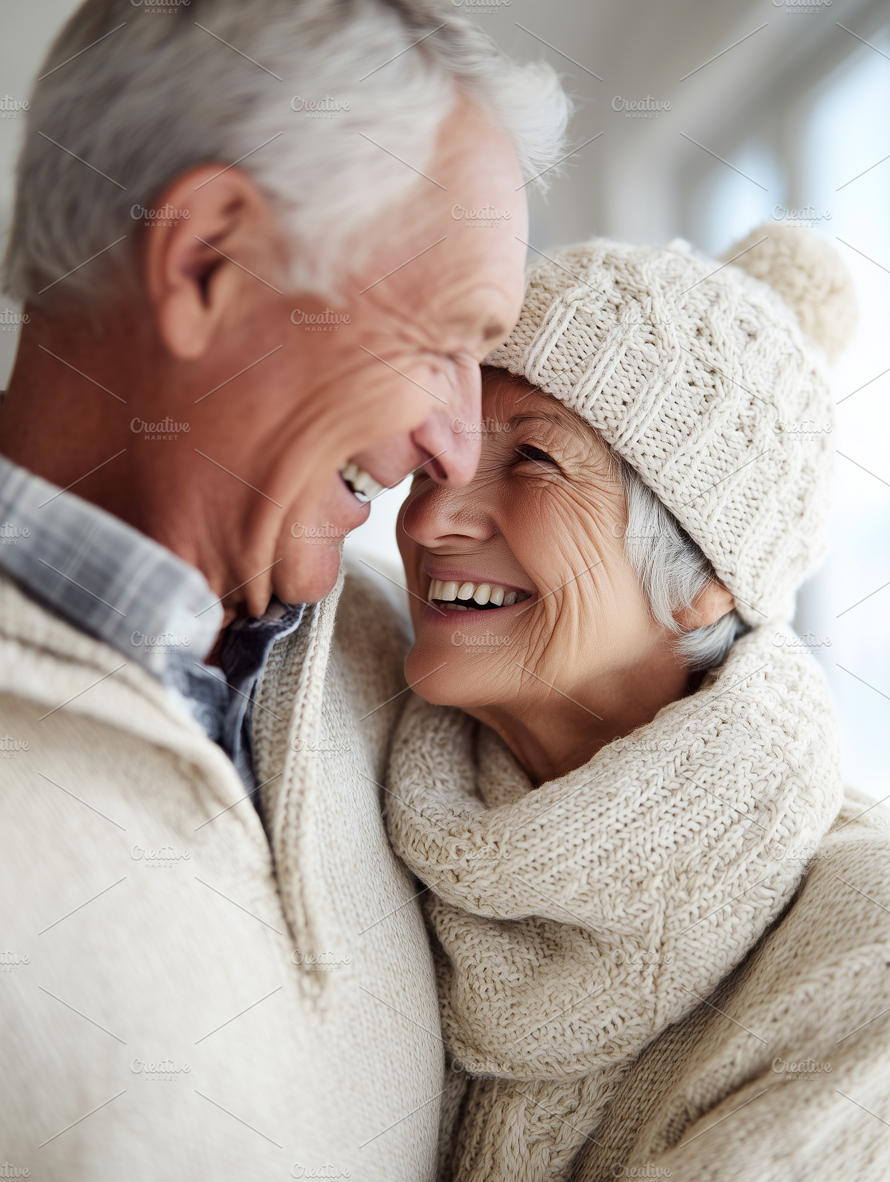 Happy senior couple in warm winter, a Person Photo by MistyDay