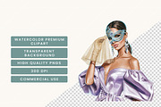 Masquerade Ladies Clipart Bundle, a Person Illustration by BusyDaydesign (Thumbnail 7 of 9)