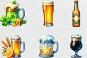 Watercolor Beers Clipart, an Illustration by Black Bird Studio (Thumbnail 5 of 6)