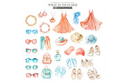 Watercolor Beach Day Clipart, an Illustration by CharmClipart (Thumbnail 6 of 9)