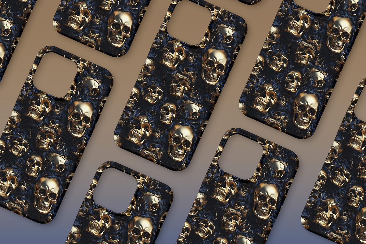 3D Skull Seamless Pattern, a Pattern Graphic by Forhadx5 (Photo 8 of 8)