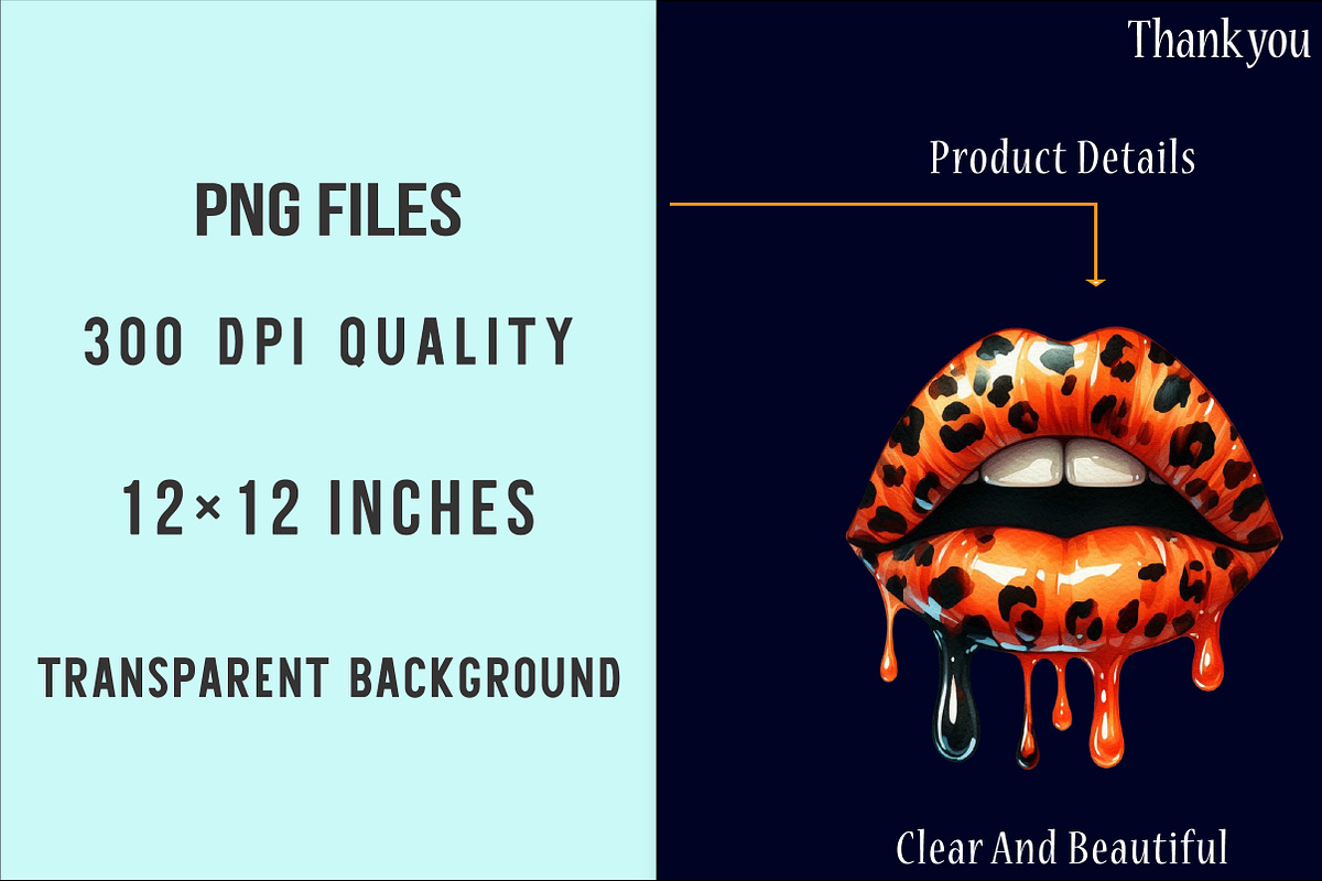 Animal Print Dripping Lips PNG, an Illustration by SinaCreation (Photo 6 of 7)