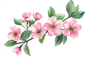 Pink cherry blossoms flower with gre, an Abstract Photo by Pixeness Studio