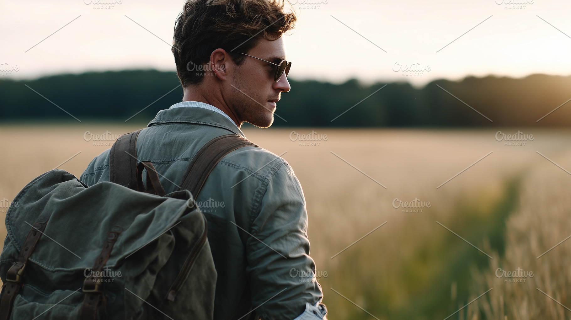 Young man with a backpack walks, a Person Photo by MistyDay