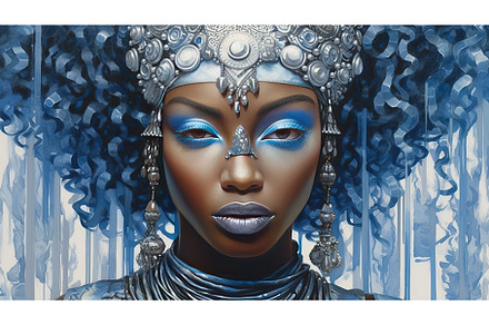 woman in blue and silver, a Beauty & Fashion Photo by Neirfy