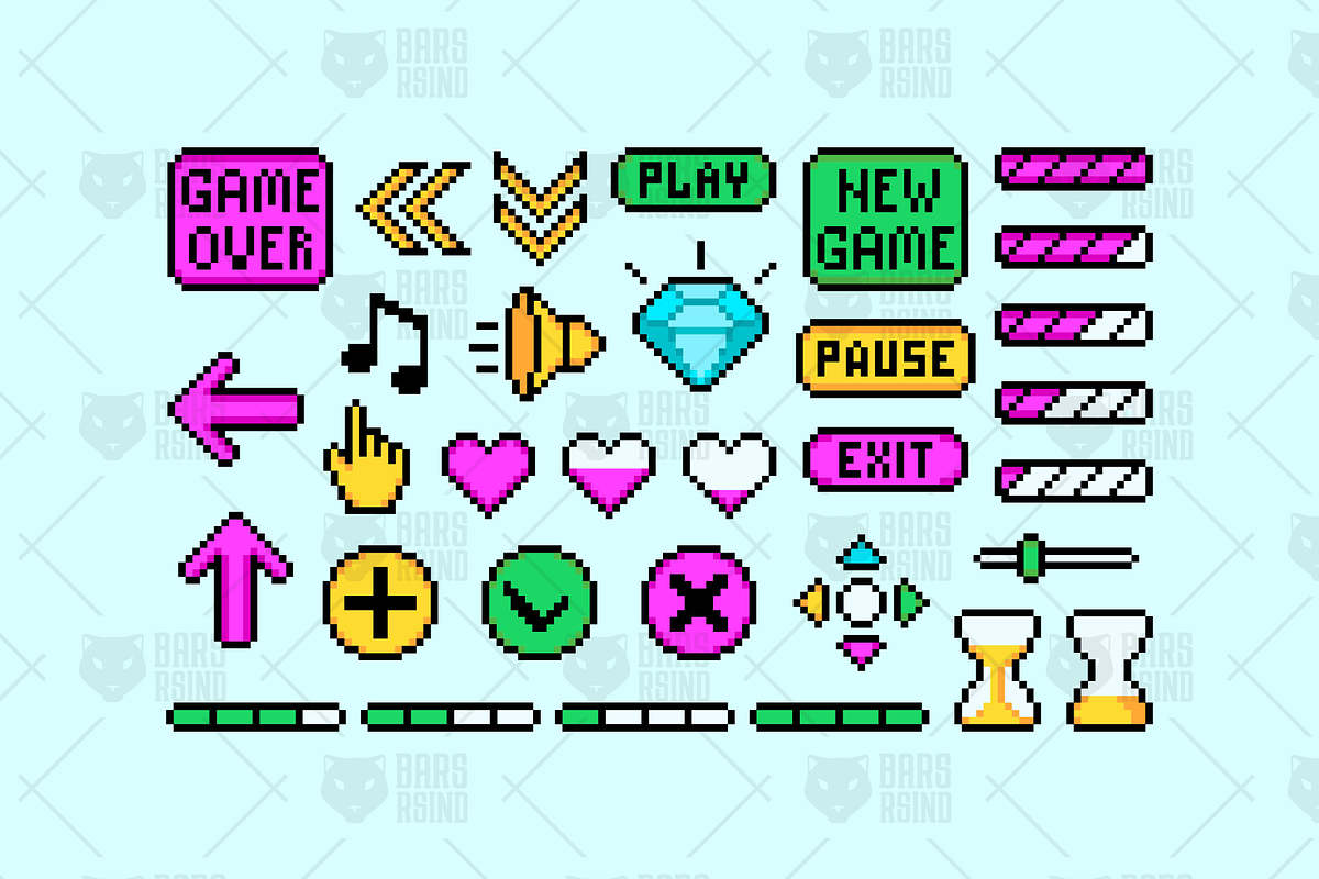 Game Pixel Icons, an Outline Icon by barsrsind