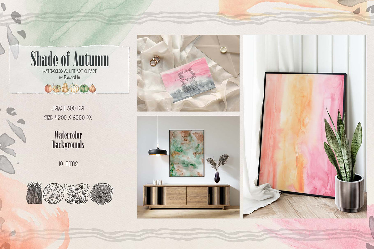 Shade of Autumn Watercolor Clipart, a Decorative Illustration by BalanceUA (Photo 10 of 18)