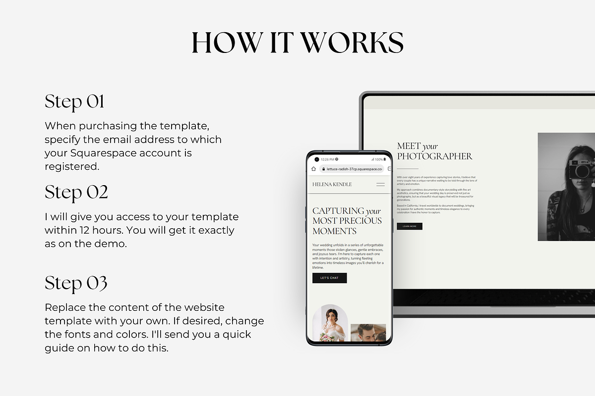 PLR Wedding Squarespace 7.1 Template preview 7