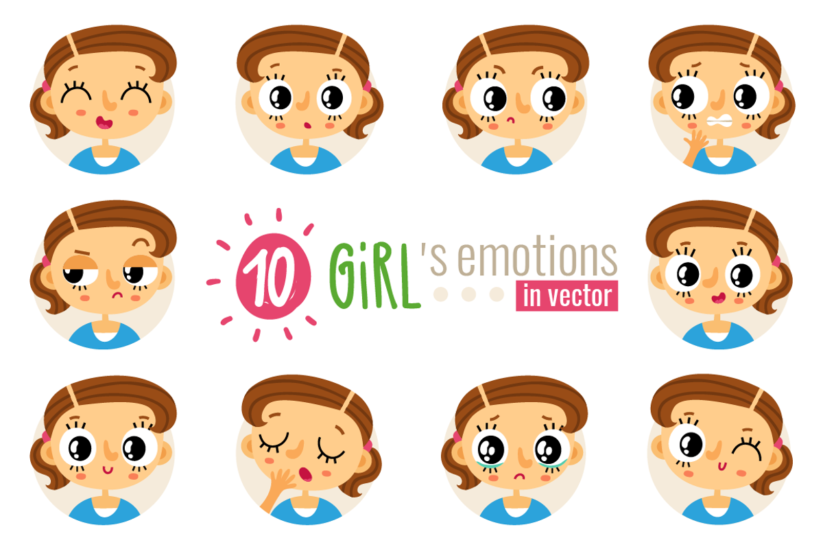 Boy&Girl - cute emotions set, a Person Illustration by Zhe Vasylieva (Photo 3 of 4)