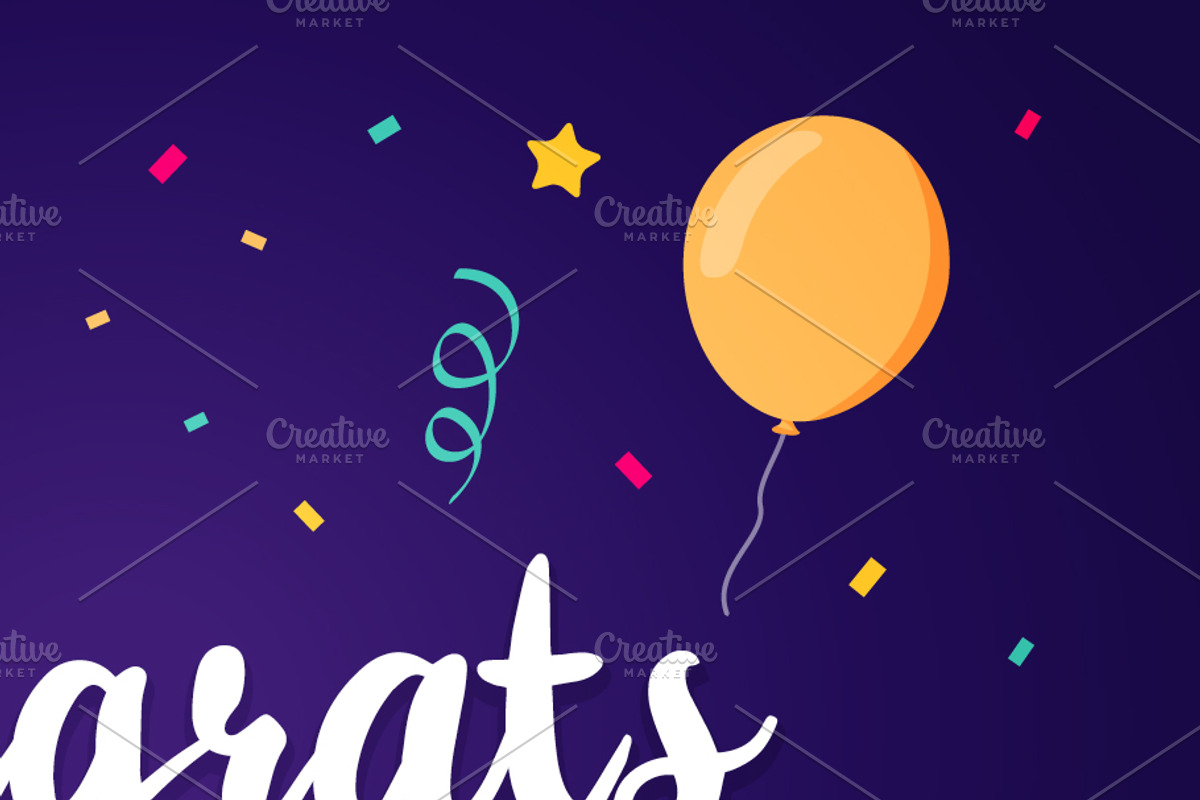 Congratulations Party Banner, a Background Graphic by Black White Mouse Design (Photo 2 of 3)