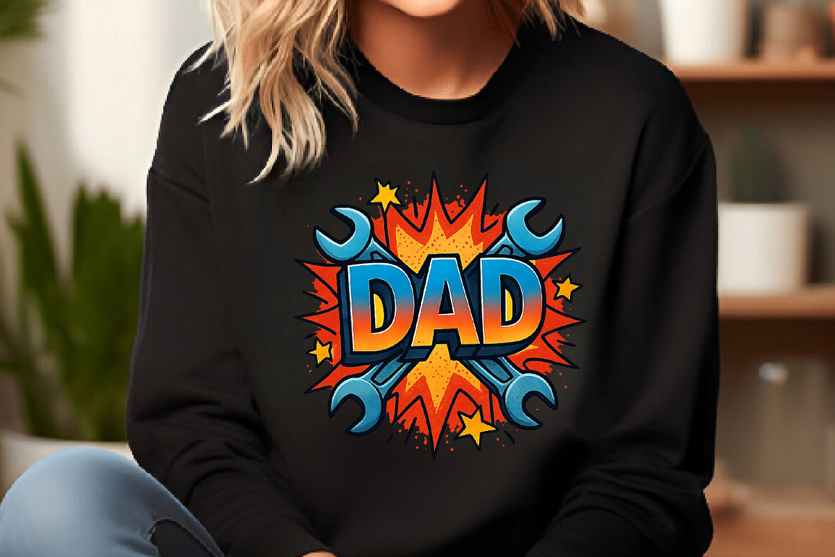DAD Comic Style Sublimation PNG, an Illustration by DreamCafeArt (Photo 3 of 7)