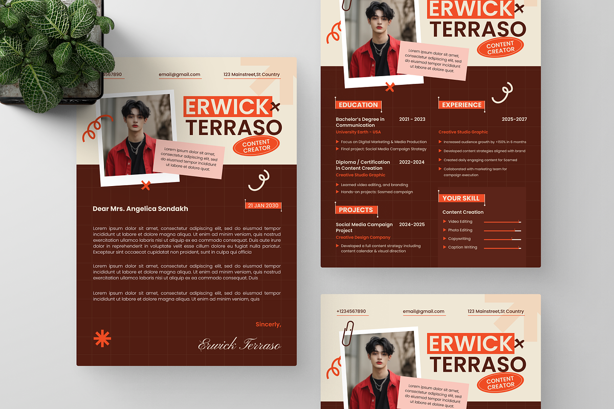Content Creator Creative CV Resume, a Resume Template by Annora Studio (Photo 4 of 6)