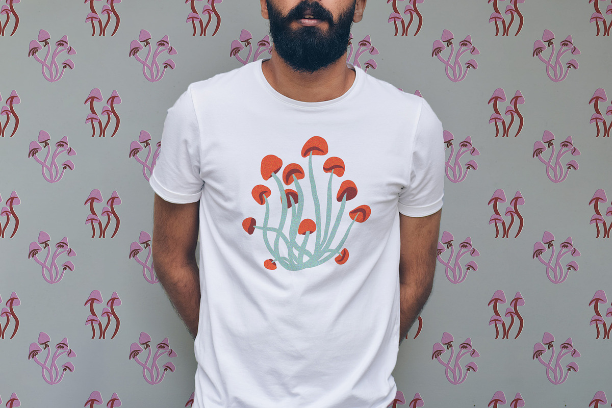 Grainy Surreal Mushrooms set, a Decorative Illustration by Paper Cherry (Photo 9 of 12)