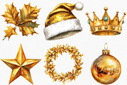 Gold Sparkle Christmas Clipart, an Illustration by Canvas Craft (Thumbnail 2 of 7)