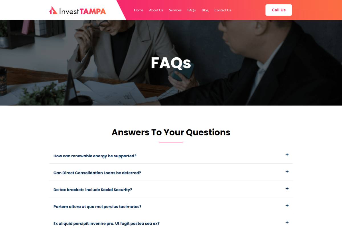 InvestTampa - Business Elementor Kit, a WordPress Template by Techeshta Solutions (Photo 5 of 6)