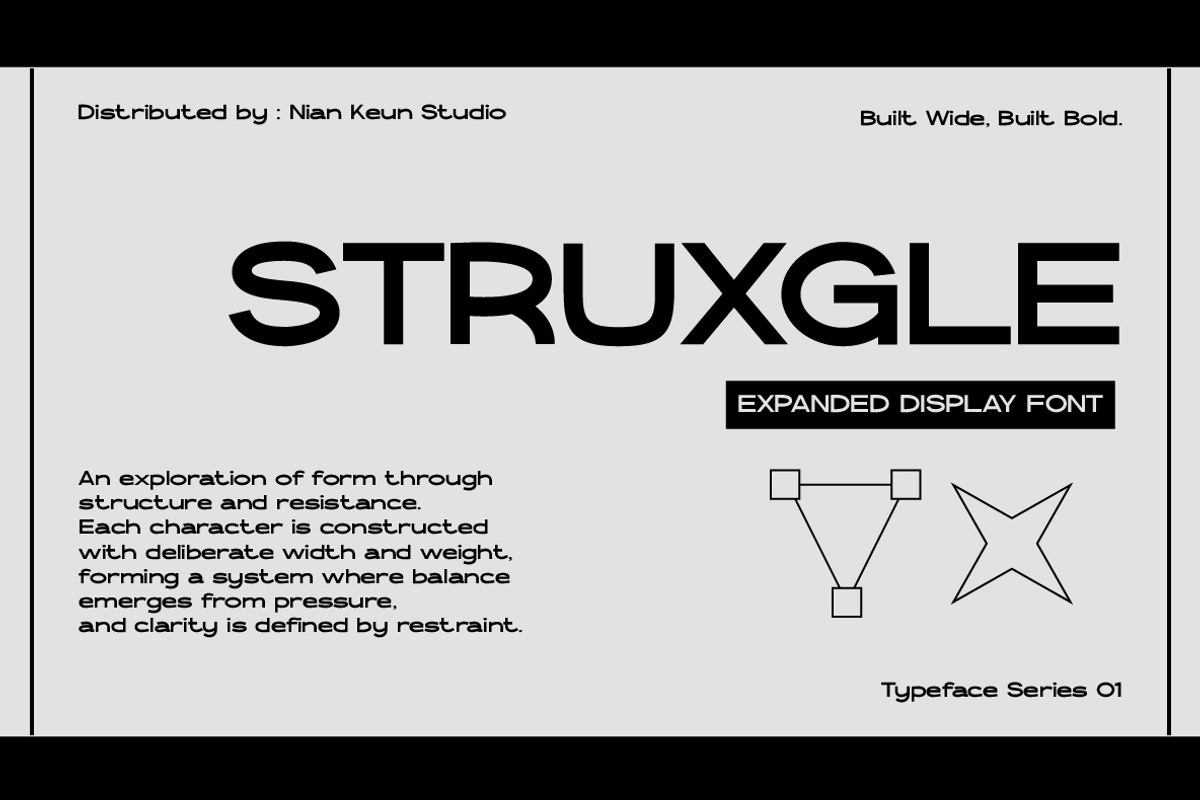 Struxgle - Expanded Display, a Sans Serif Font by Nian Keun Studio (Photo 1 of 10)