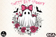 Halloween Vintage Ghost Boho Flowers, an Illustration by DreamCafeArt (Thumbnail 1 of 7)