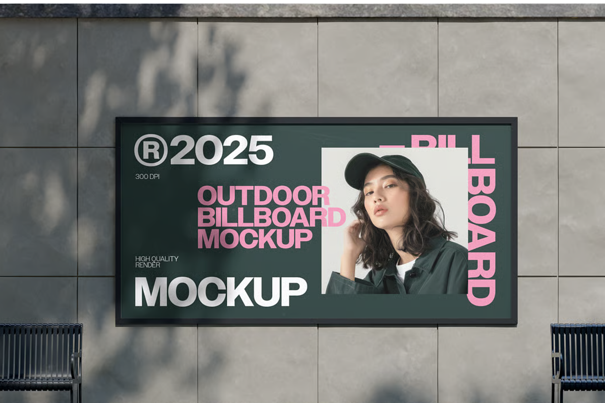 Large Outdoor Billboard Mockup, an Advertising Mockup by graphicsauce (Photo 1 of 4)