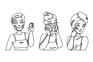face cleansing woman vector, a Person Illustration by pikepicture