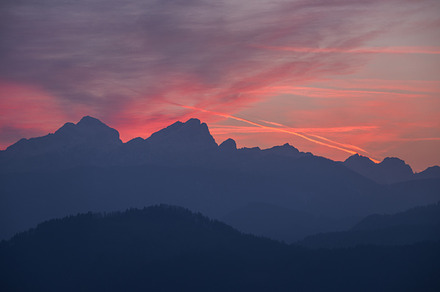 Sunset in the mountains stock photo containing alps and background, a Nature Photo by Dreamy Pixel
