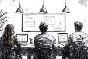Team collaboration in a modern office workspace during a brainstorming session, a Photo by AS photostudio