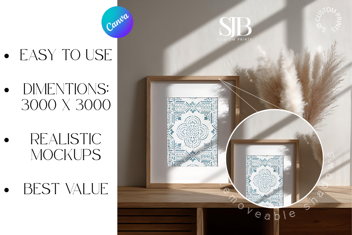 Canva Frame Mockups with Shadows, a Mockup by SJB Custom Prints (Photo 6 of 7)