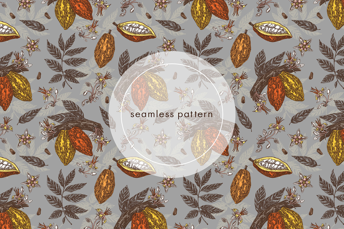 Cocoa farm. Seamless patterns., a Pattern Graphic by Kseniakrop (Photo 3 of 6)