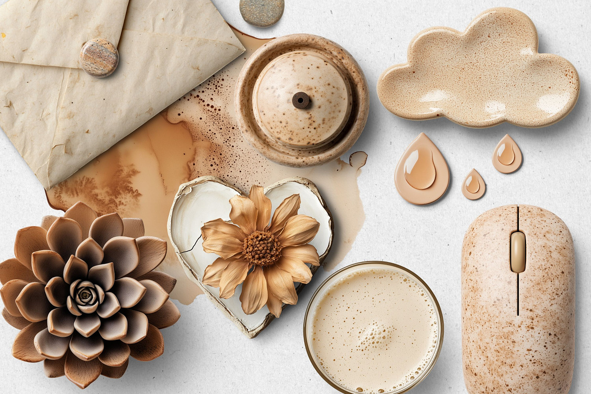 Boho Latte Realistic PNG Objects, an Object Graphic by Iconogenic (Photo 5 of 7)
