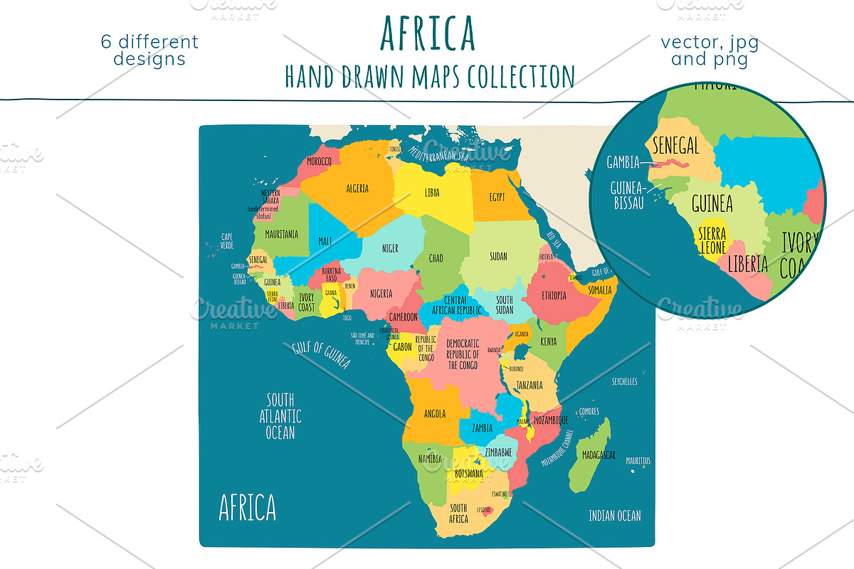 Africa Maps Collection, an Education Illustration by Illustrationsforteachers (Photo 4 of 8)
