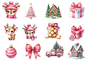 Pink Christmas Clipart, an Illustration by Designworld (Thumbnail 2 of 6)