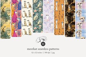 80 meerkat seamless pattern, a Pattern Graphic by Poppy Lane Studio