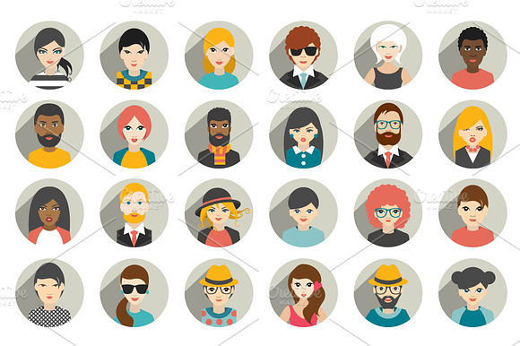 Big Set Of People Avatars Profiles.