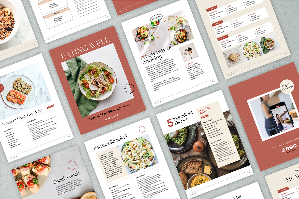 Canva Recipe Book Template, a Marketing Template by Rose & Co. (Photo 4 of 8)