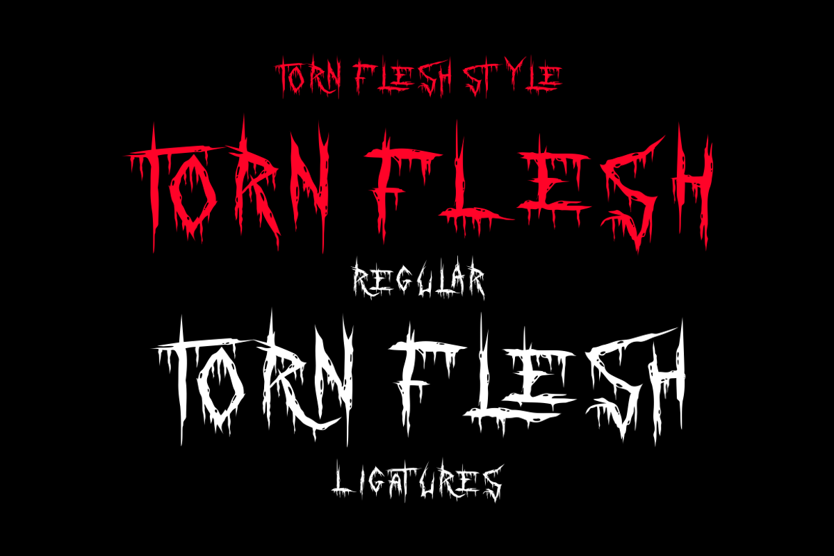 Torn Flesh - Scary Horror Font, a Font by PutraCetol Studio (Photo 8 of 11)