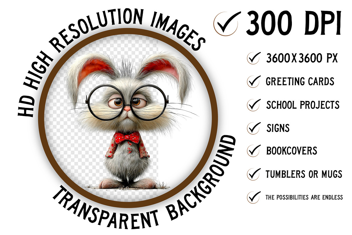 Quirky Easter Bunny Clipart Png, an Illustration by Craft Nest (Photo 2 of 11)