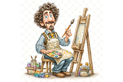 Male Artist Clipart JPG, a Person Illustration by Memories By Lea (Thumbnail 7 of 20)