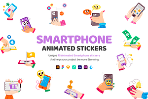 Animated Smartphone Stickers, an Emoji Icon by Vectors Market