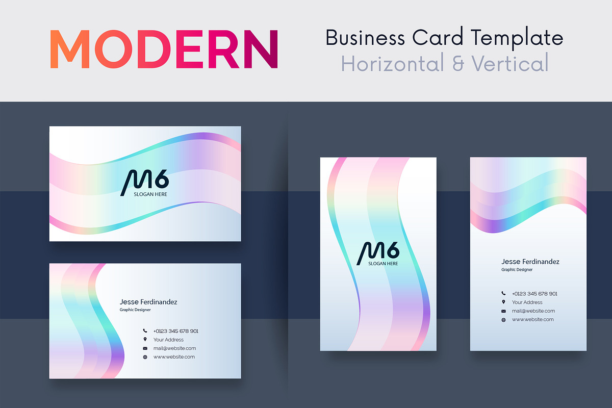 Modern 50 Business cards Bundle, a Business Card Template by M6 Gallery (Photo 31 of 52)