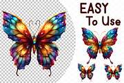 Intricate Rainbow Butterflies Clipar, an Illustration by cherrydesign (Thumbnail 4 of 4)