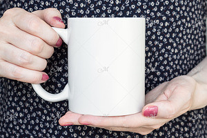 Ditsy Mug Mockup. PSD JPEG