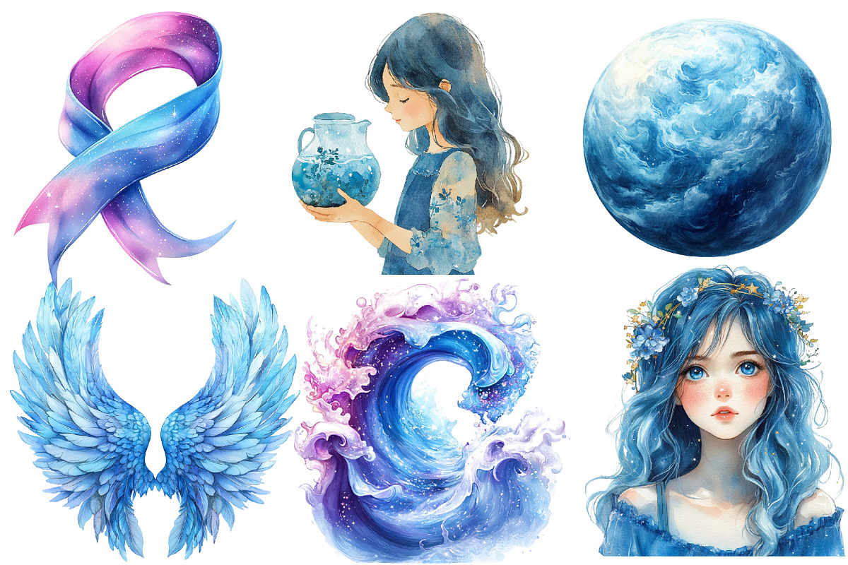 Aquarius Season Clipart, an Illustration by Designworld (Photo 5 of 9)