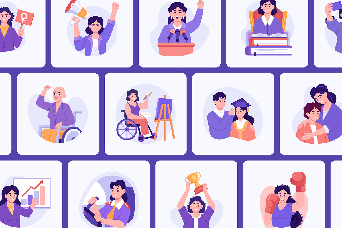 Women's Day Illustration Art Set, a Person Illustration by Creative Stall (Photo 5 of 9)