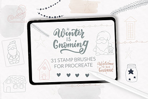 Christmas Gnomes Procreate Stamps