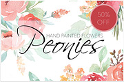 50% OFF - Watercolor Peonies, an Illustration by MariePierLaf (Thumbnail 1 of 7)