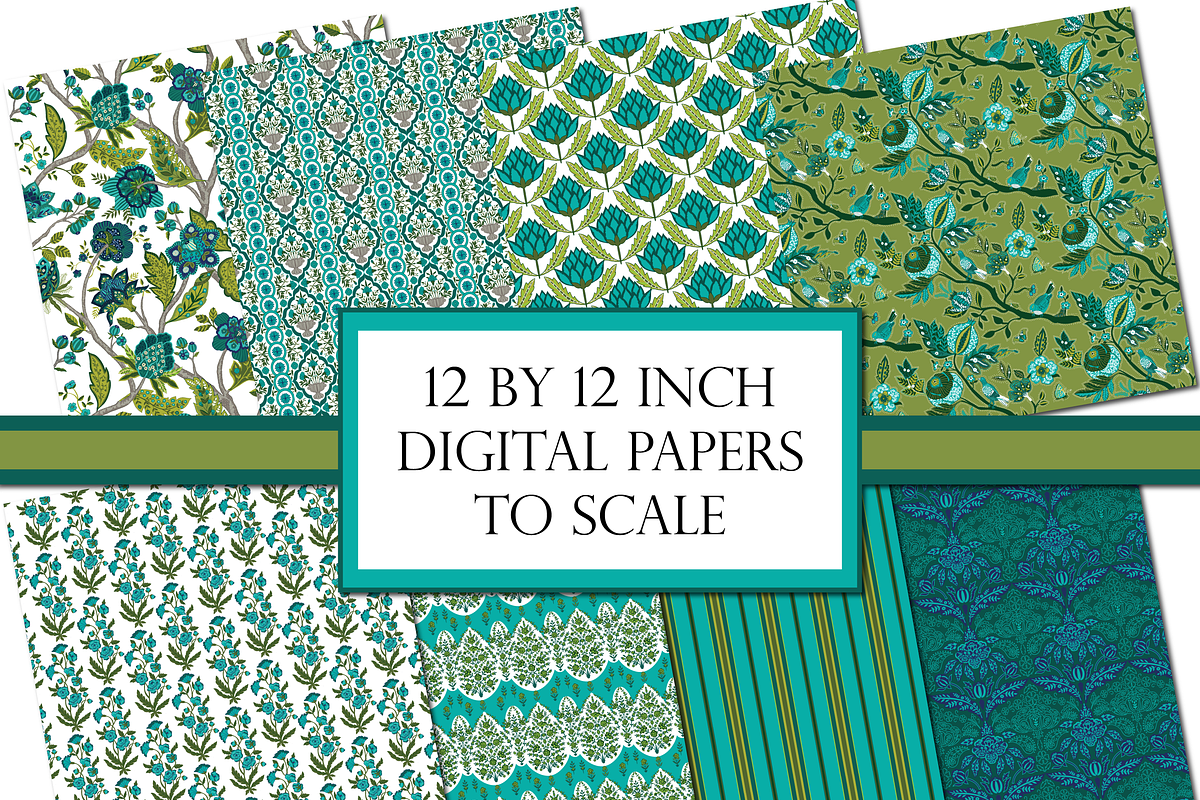 Boho Patterns Olive and Teal, a Pattern Graphic by RachelStudio (Photo 6 of 10)