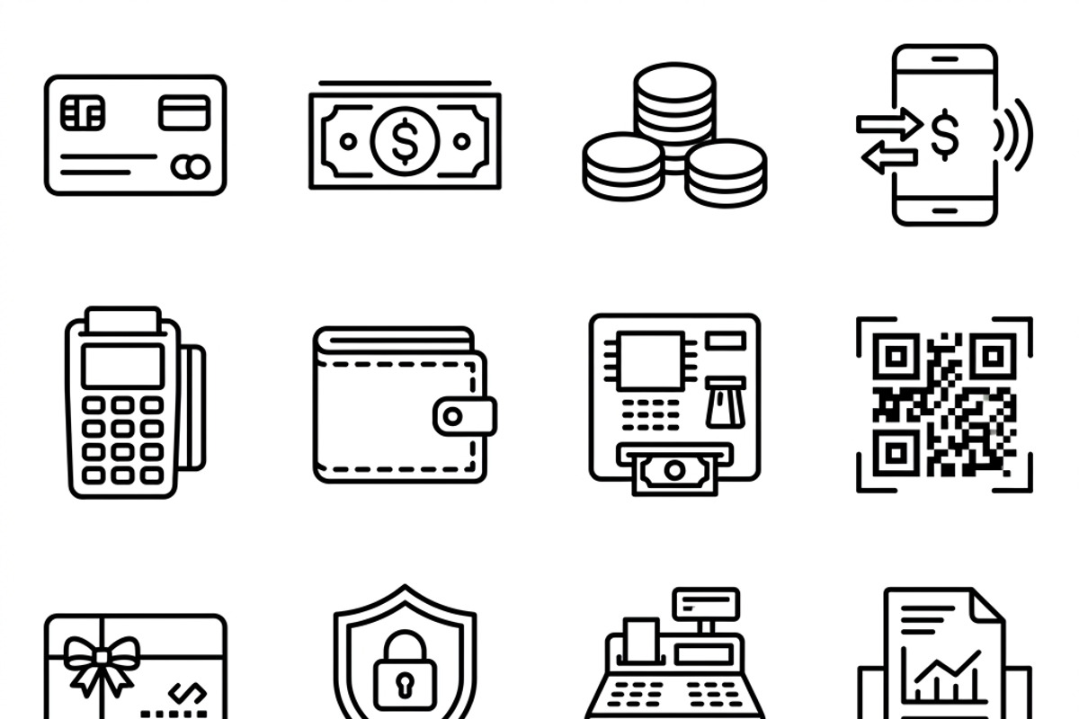 43 Minimal Everyday Payment Icon Set, an Outline Icon by adenpinkstore (Photo 1 of 13)