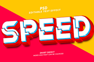 Speed PSD 3d Editable Text Effect